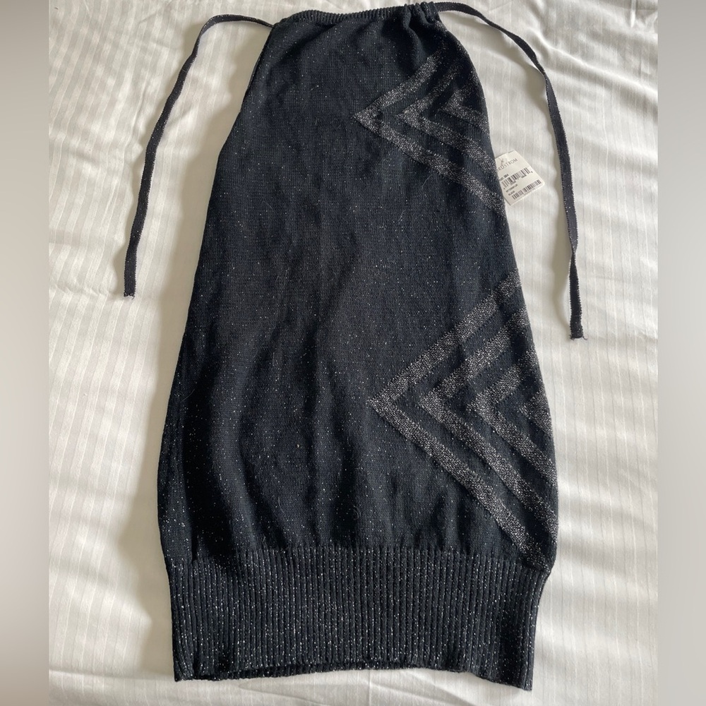 Original Frenchi Halter/Tanktop, Black Silver Sparkly Size M NWT from Nordstrom